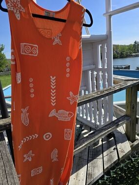 Orange Printed Maxi Dress